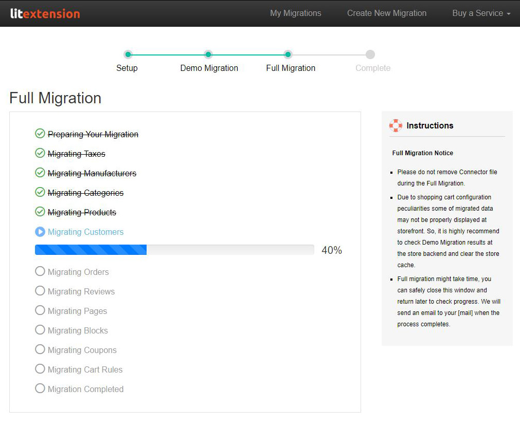 full migration from X-Cart to Magento