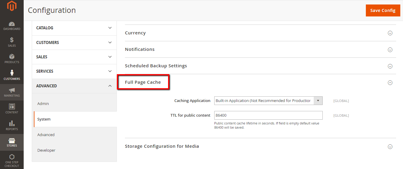 Magento SEO - Enable caching