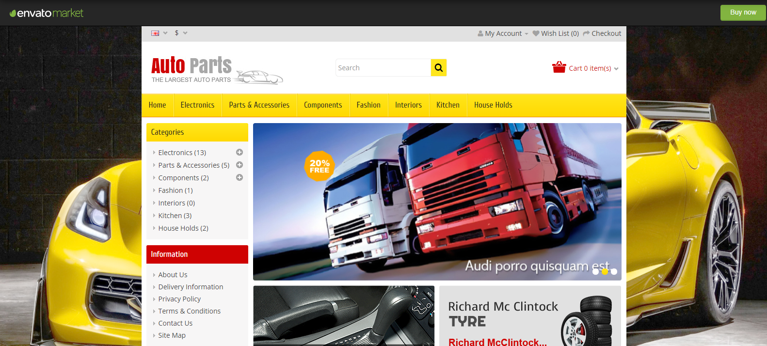 Auto Parts preview store (best OpenCart themes)