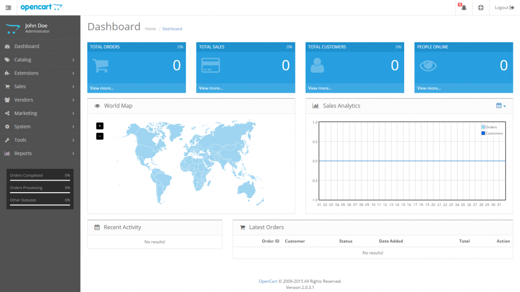 OpenCart Interface