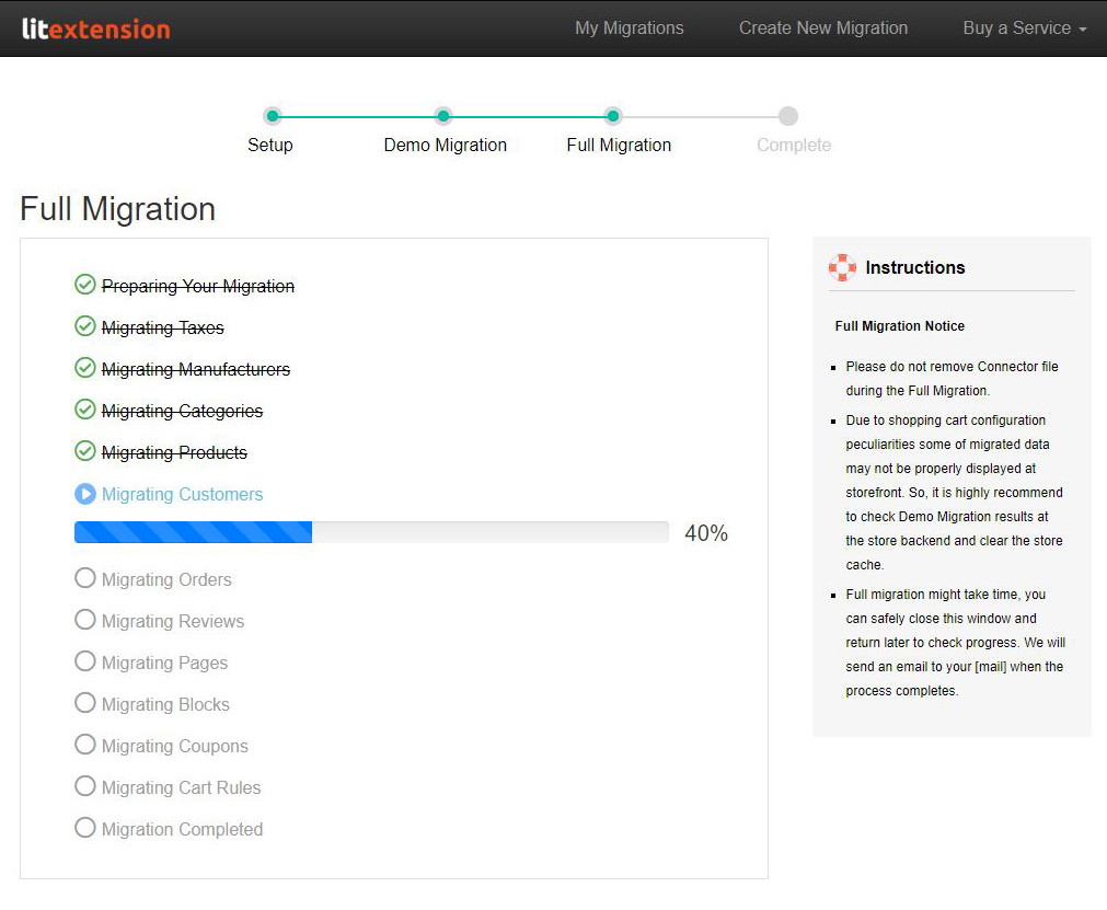 full migration from Shopify to Prestashop