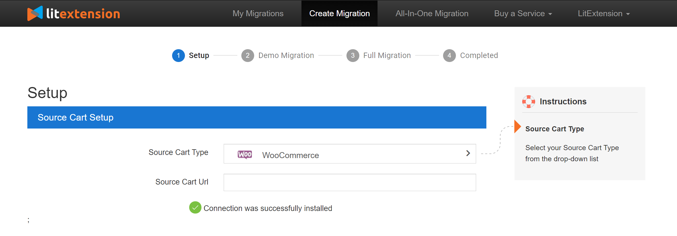 Source Cart Setup