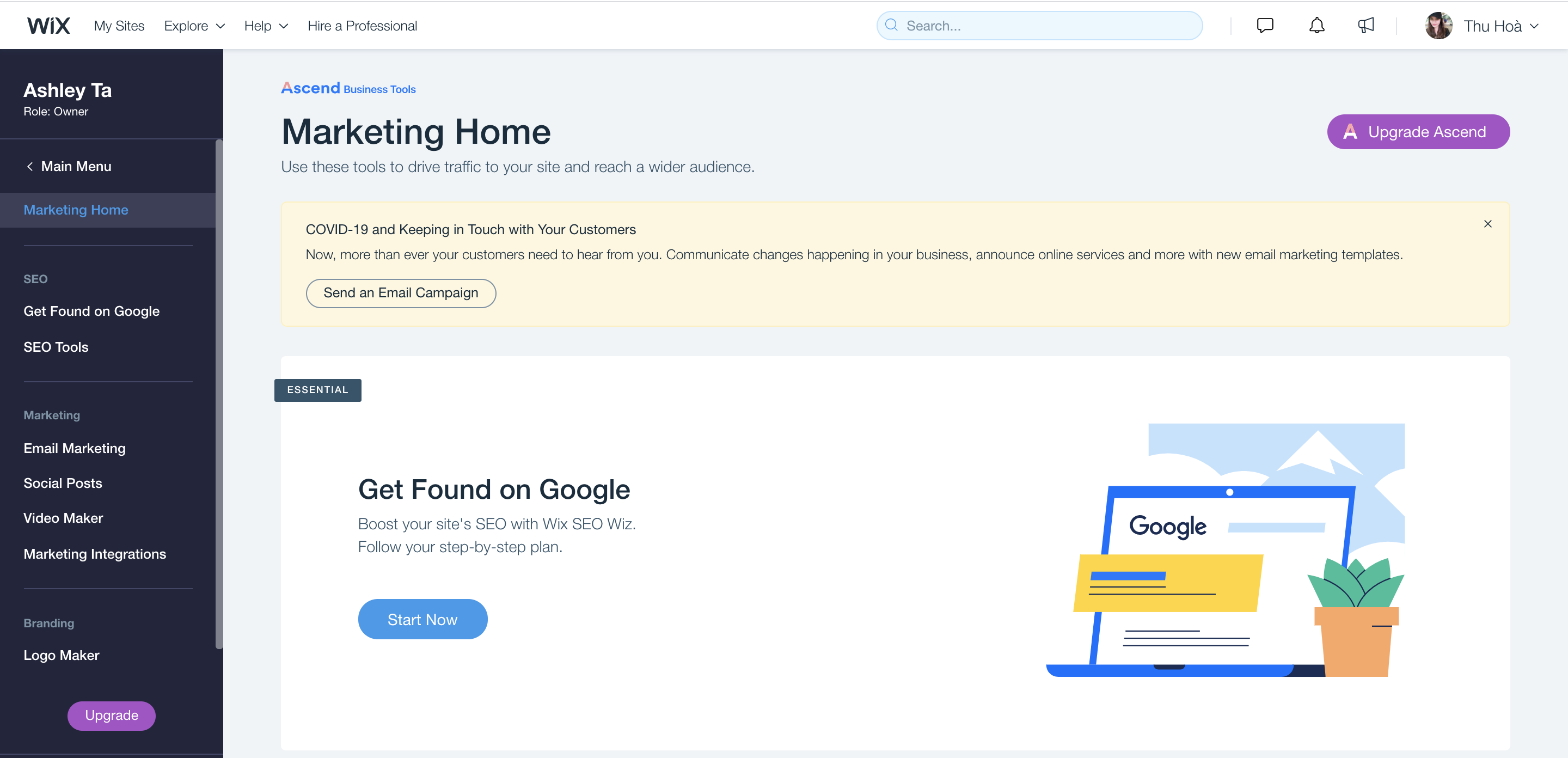 Wix interface