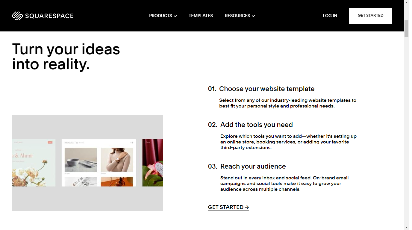 Squarespace opening template