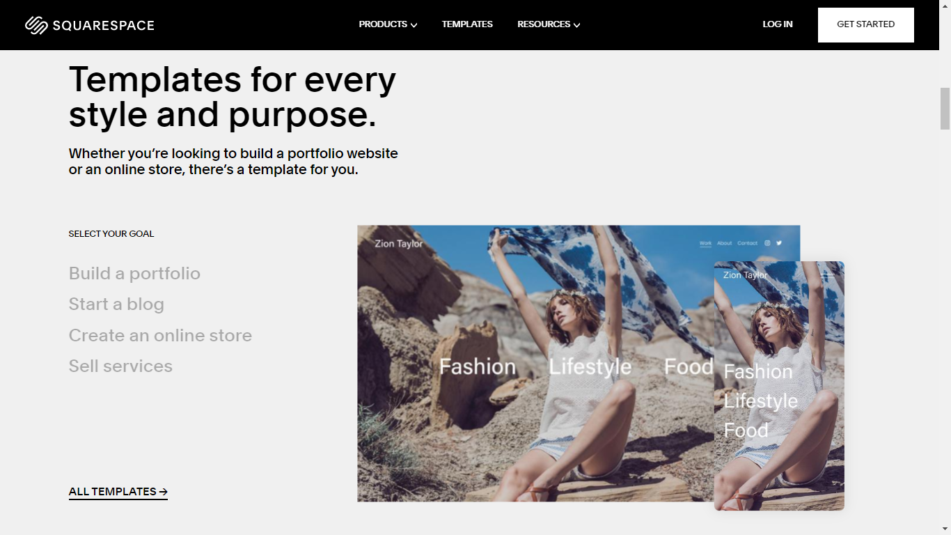 Squarespace beautiful template