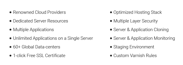 Cloudways key features