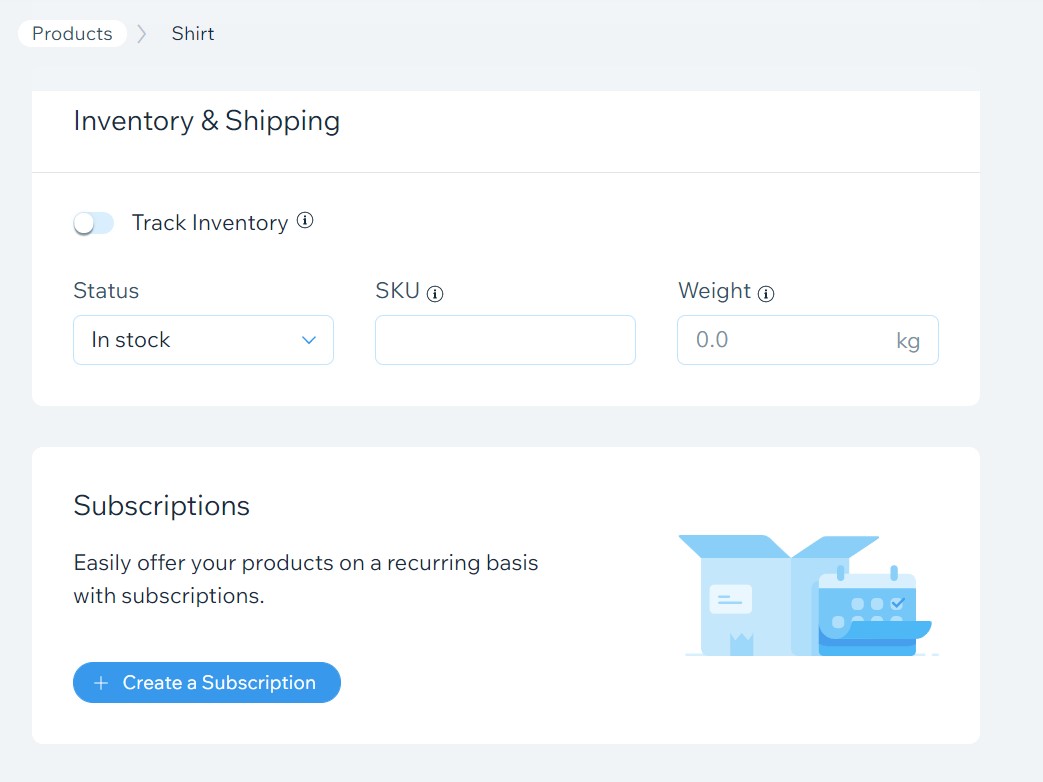 Create a subscription in Wix Stores - subscription ecommerce platform