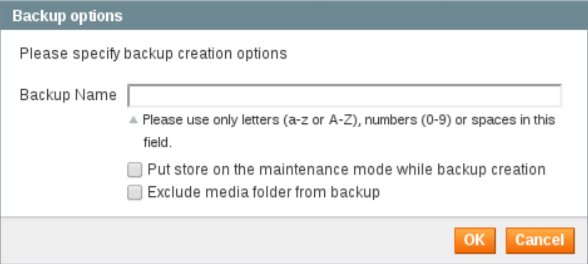 Magento backup