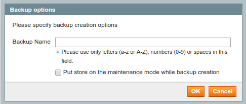 Magento backup