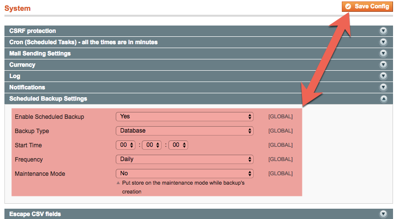 manual backup of magento devdocs