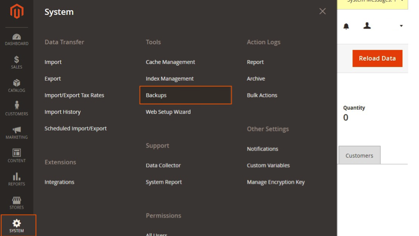 Magento Backup