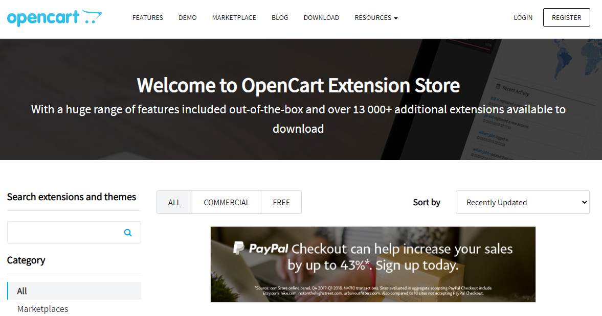  OpenCart marketplace