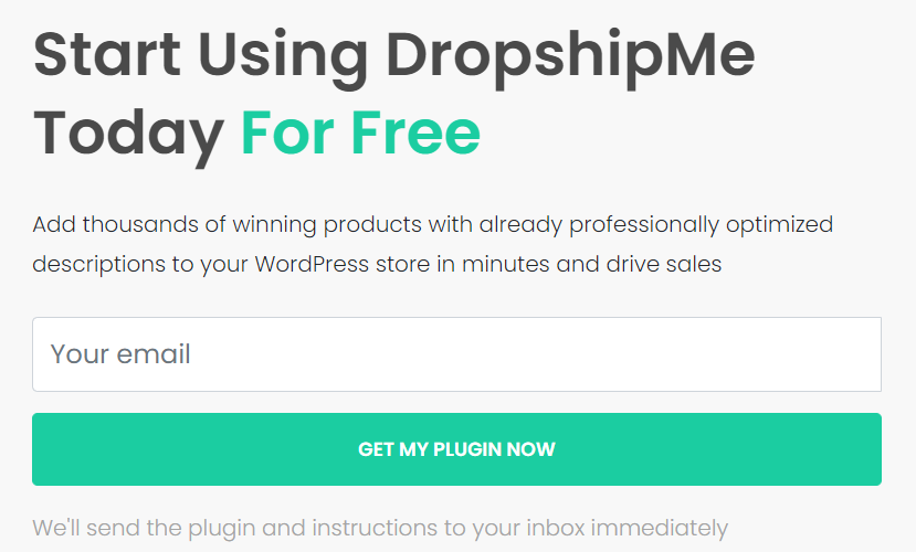 Sign up DropshipMe with your email