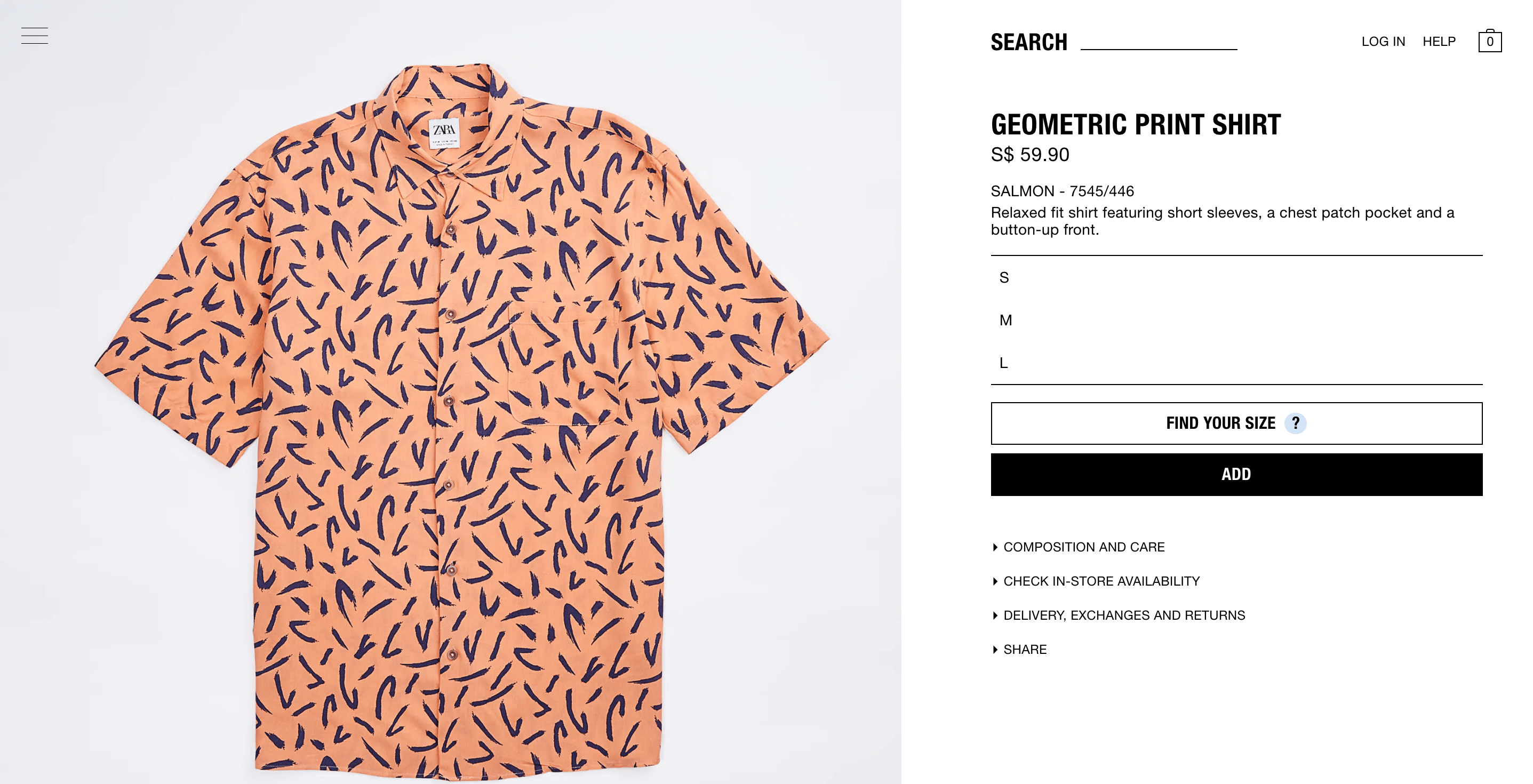 geometric print shirt zara