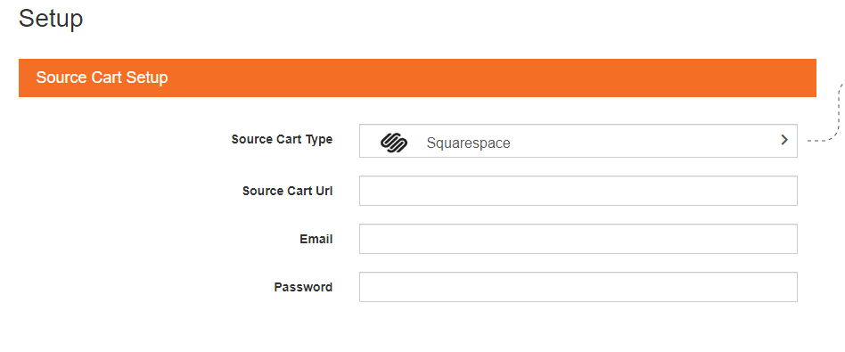 Source Cart Setup for Squarespace to Shopify Migration