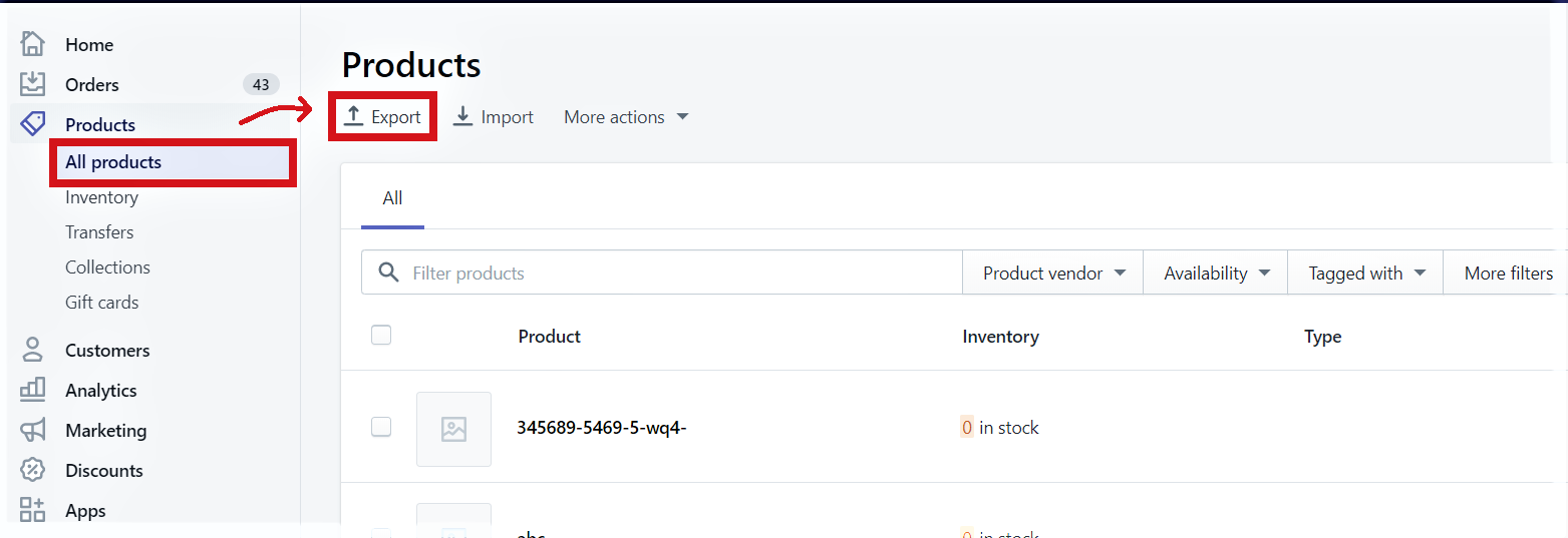 Shopify import products; import products to Shopify