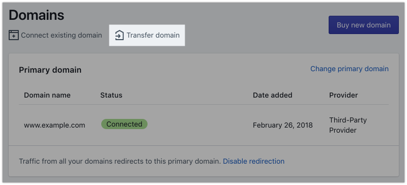 Transfer a Domain to