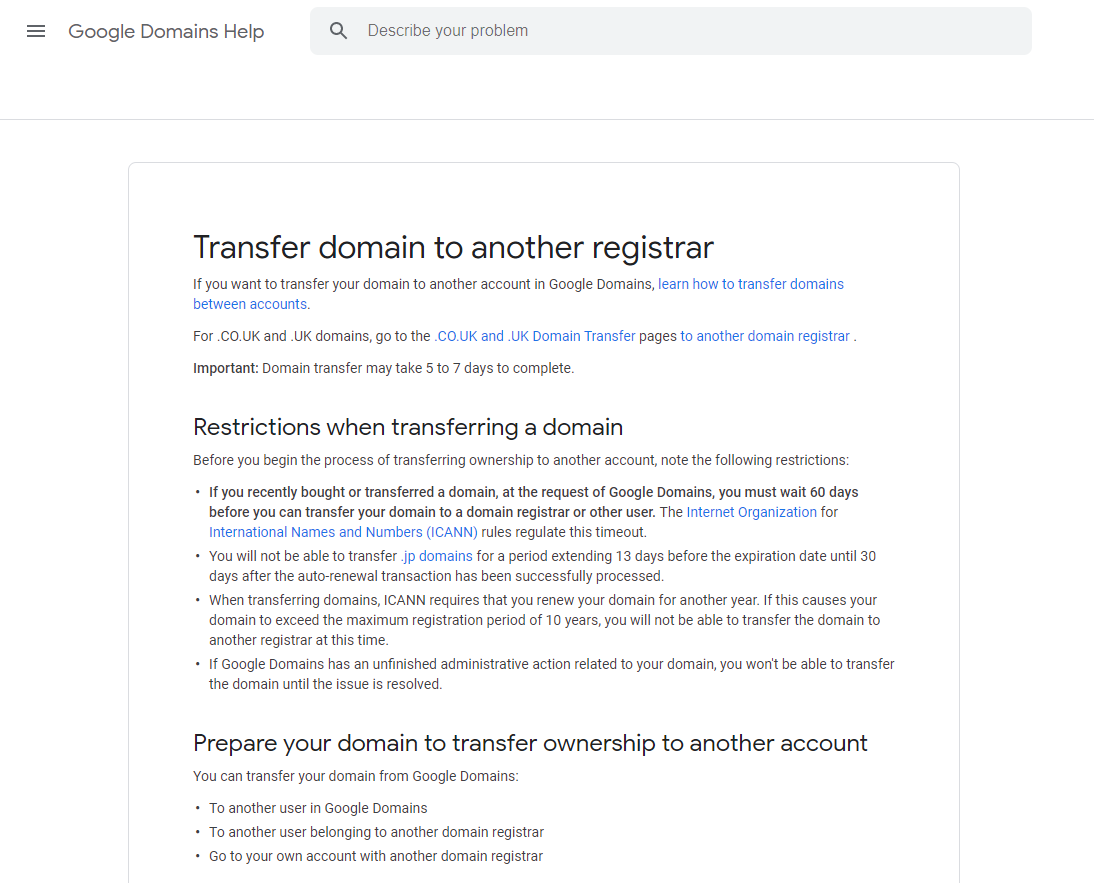 transfer domain to shopify