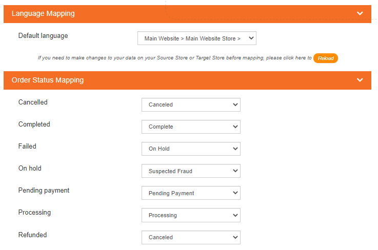 Language and Order Status Mapping