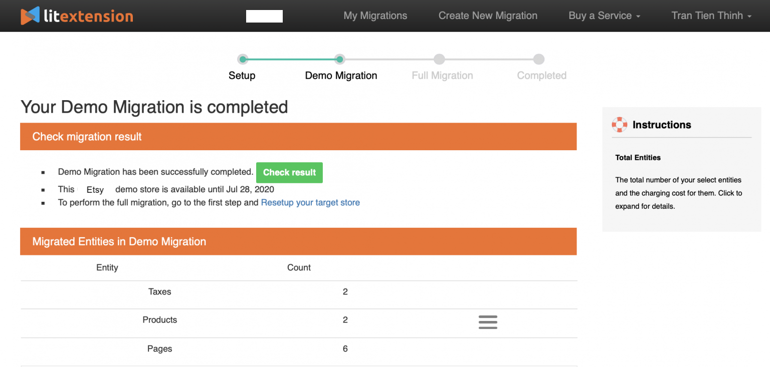 Check migration results