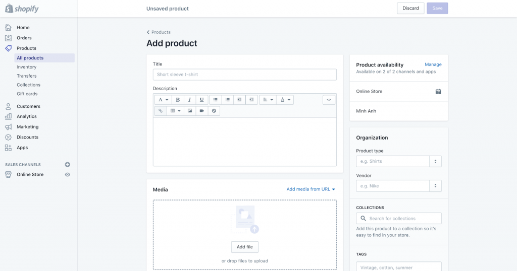 Shopify Dashboard