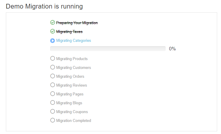 Demo migration is running