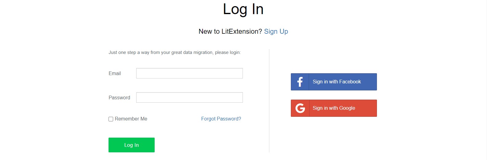 log in LitExtension website