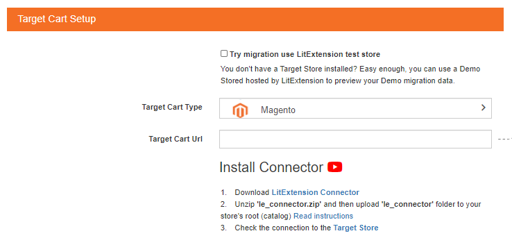 Enter Magento store information