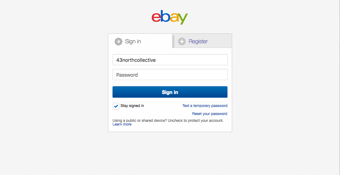 Log in to eBay account - Shopify eBay integration