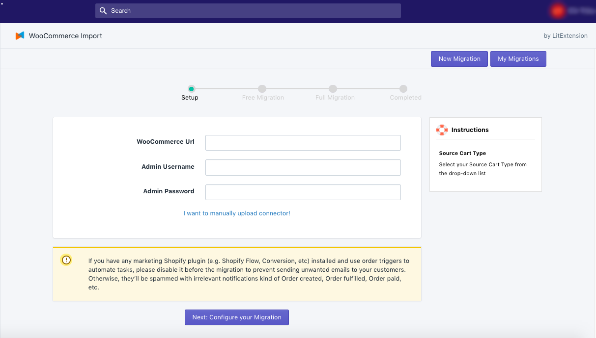 woocommerce to shopify app