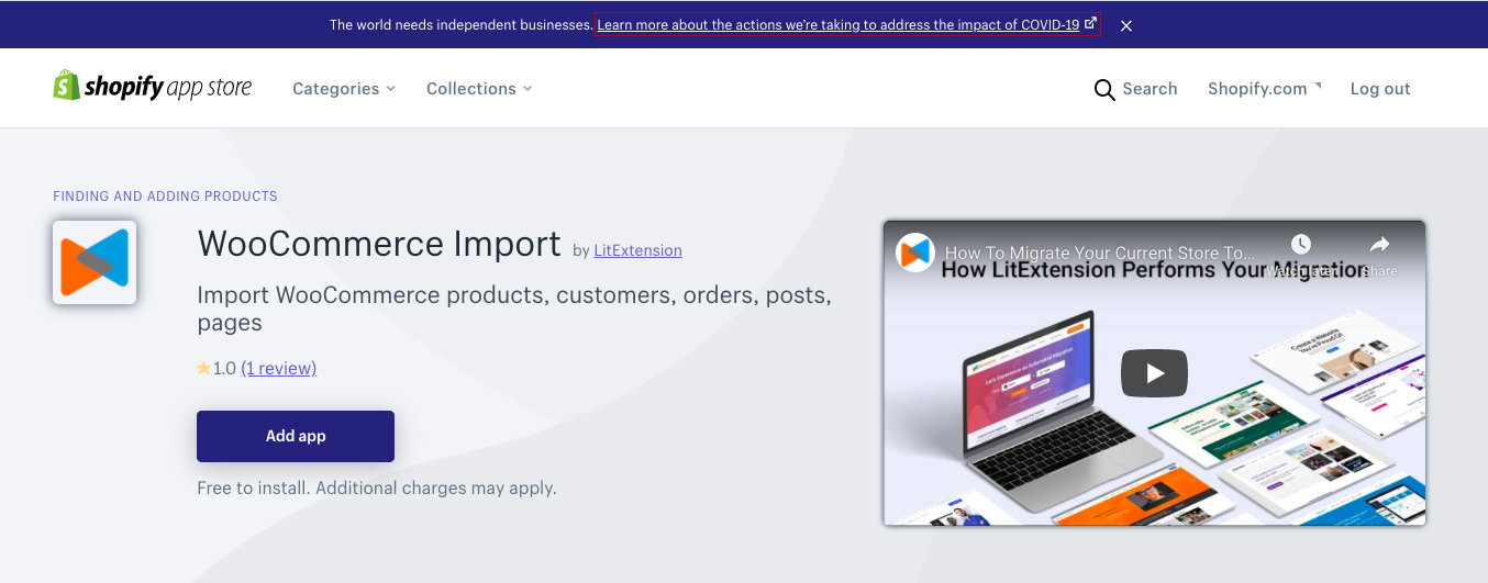 woocommerce to shopify app