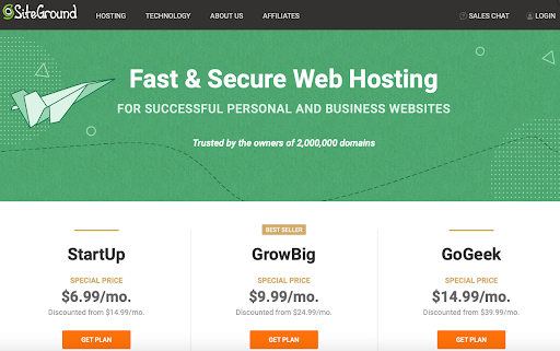 SiteGround Pricing Plans