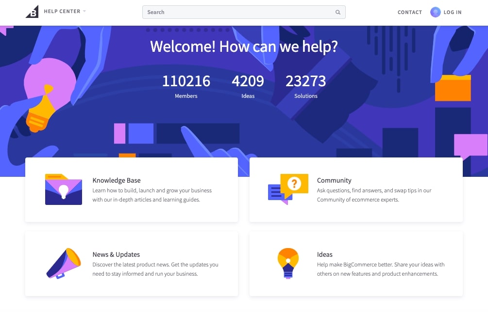 BigCommerce support center.