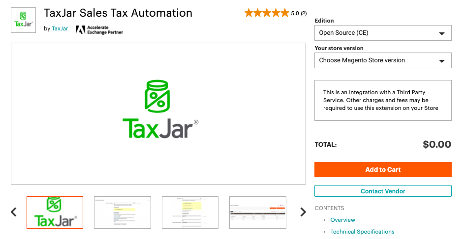 TaxJar Sales Tax Automation.