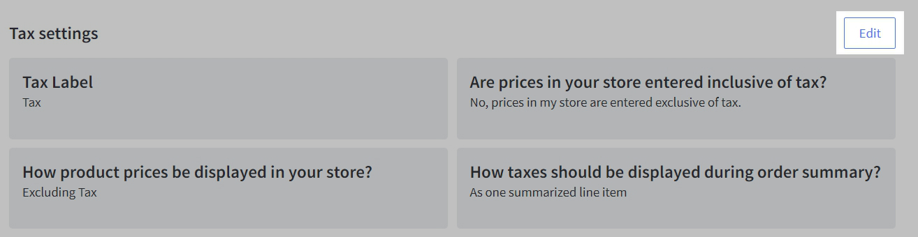 Tax setting