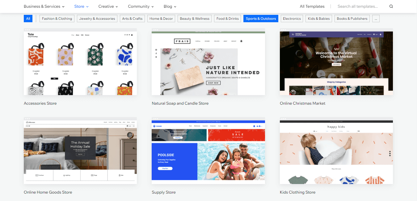 Wix's templates