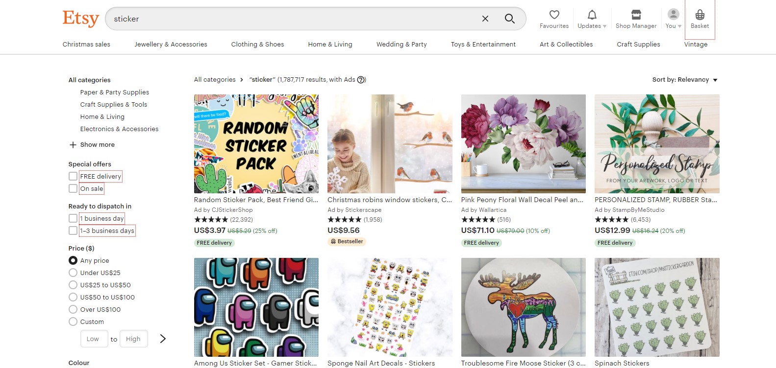 Stickers - Top 10 Best Selling Items on Etsy