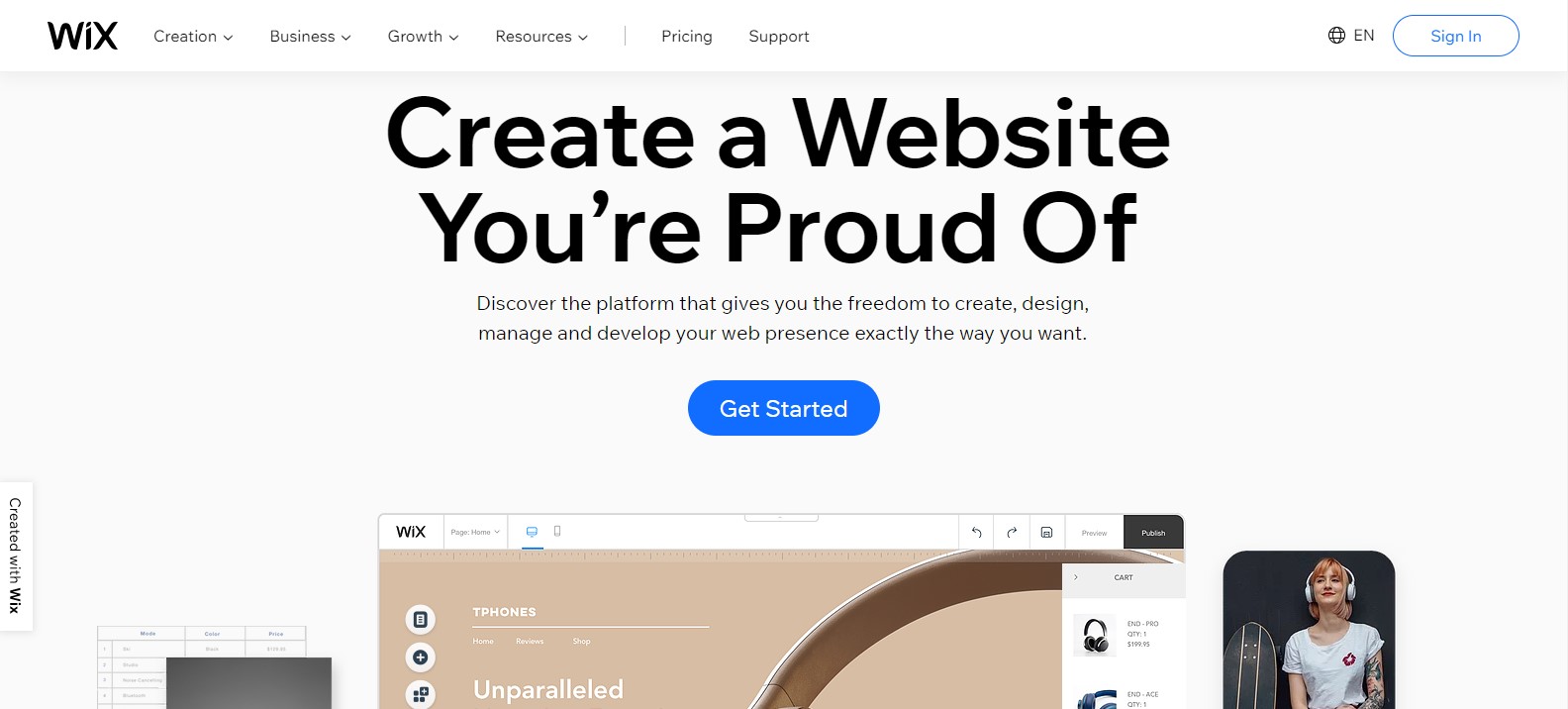 Wix in comparison between Wix vs Squarespace