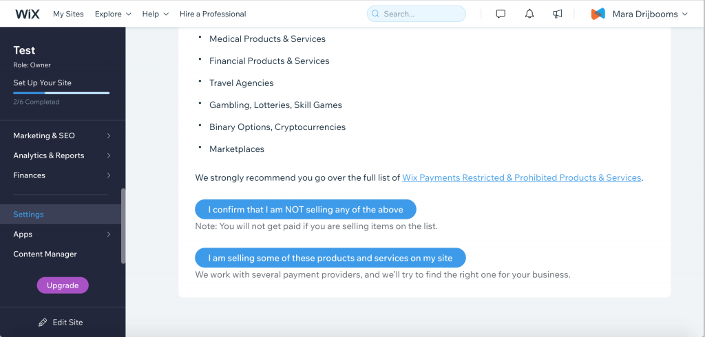 List of prohibited products and services