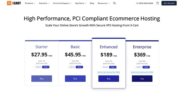 X-Cart hosting pricing - X-Cart vs 3dCart