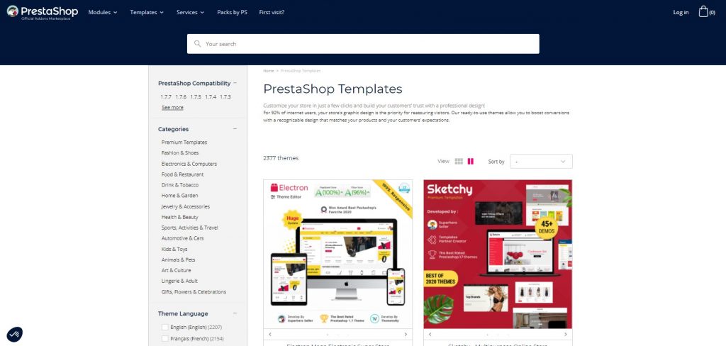 Prestashop templates (OpenCart vs PrestaShop)