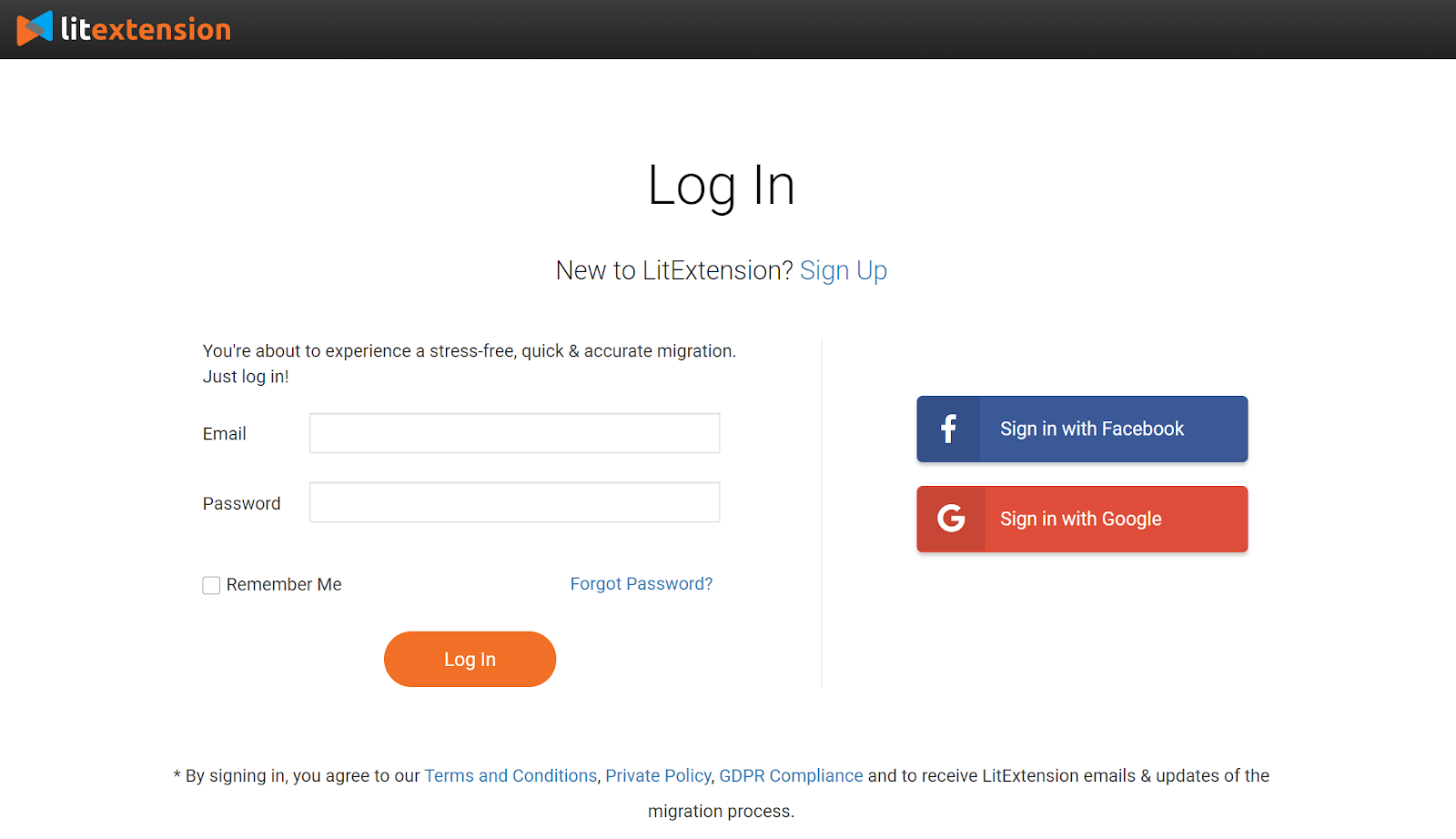 Login to the LitExtension website