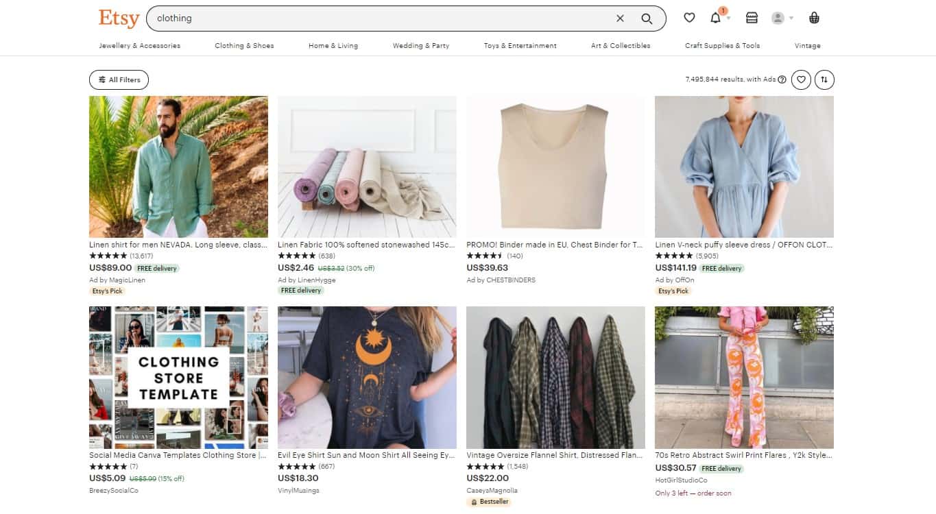  Vêtements - articles les plus vendus sur Etsy 
