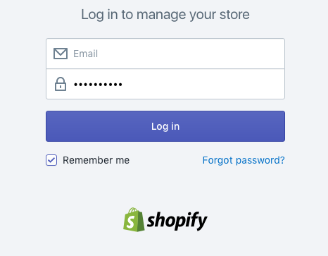 log in to shopify admin