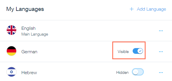 make translation visible on wix website
