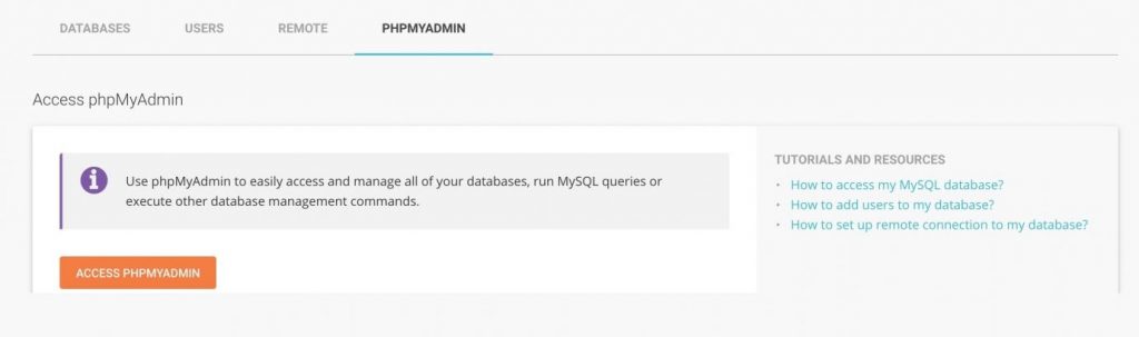 Joomla update: phpMyAdmin interface