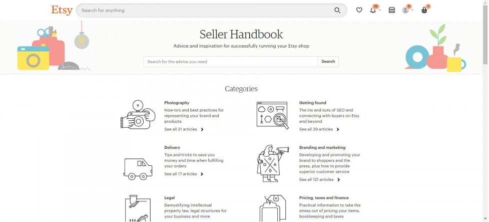 Etsy's seller handbook