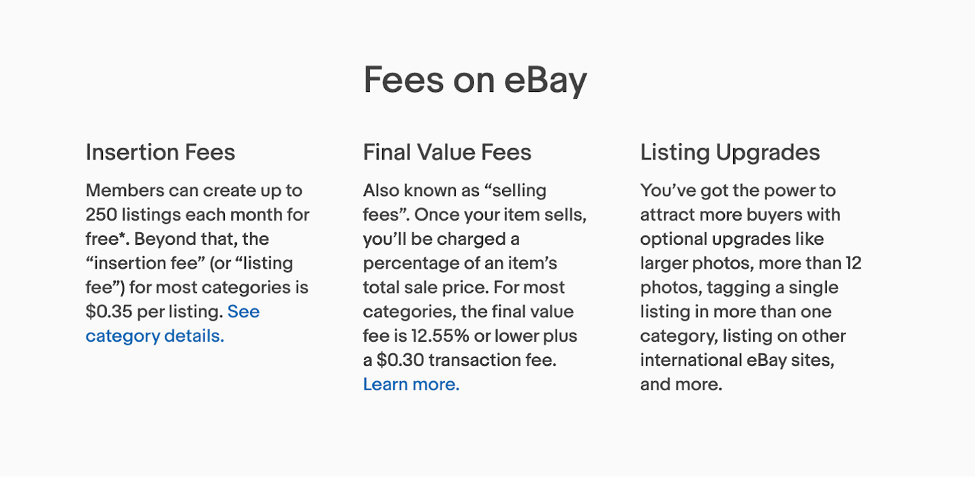 Fees on eBay