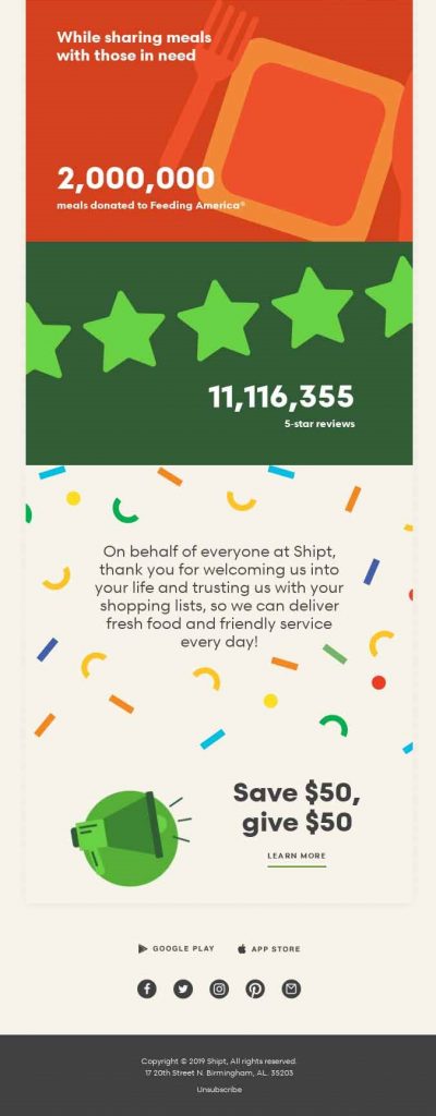 Shipt's holiday email marketing