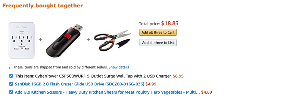 Amazon cross-selling example